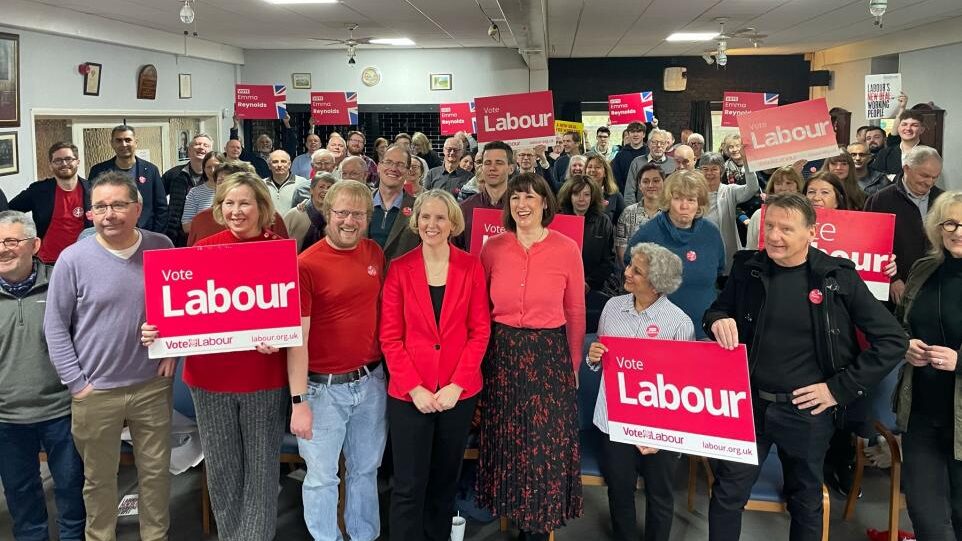 Emma Reynolds and Rachel Reeves with local Labour activists