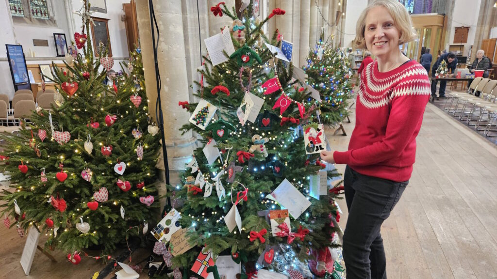 Emma Reynolds MP and Christmas trees