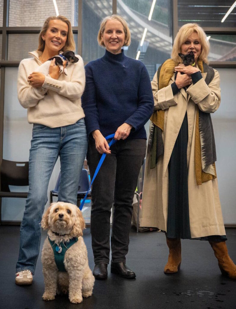 Emma Reynolds MP at Battersea Dogs Home with Joanna Lumley