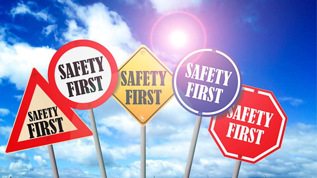 Road safety signs.